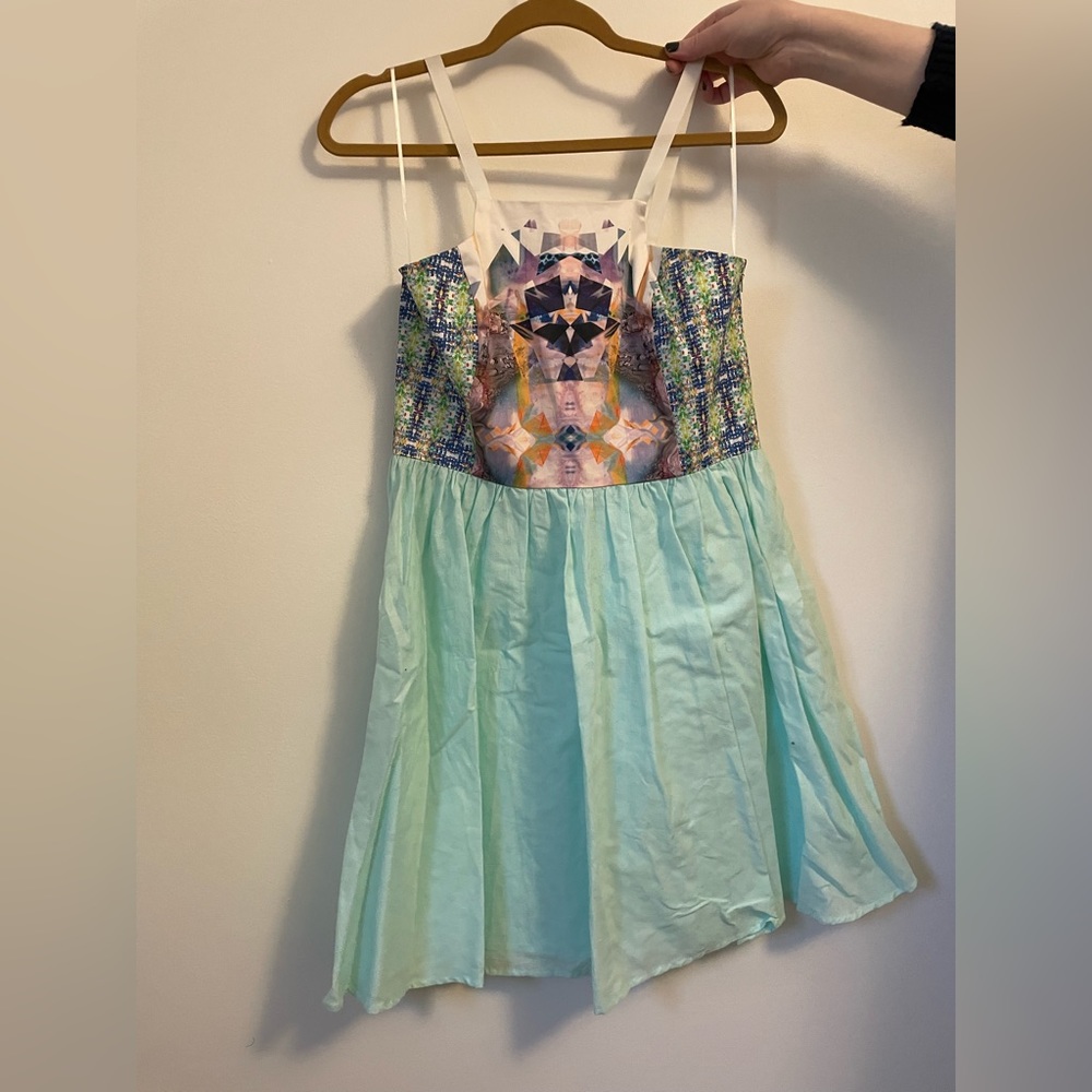 Geometric print mini dress, light worn, great condition
